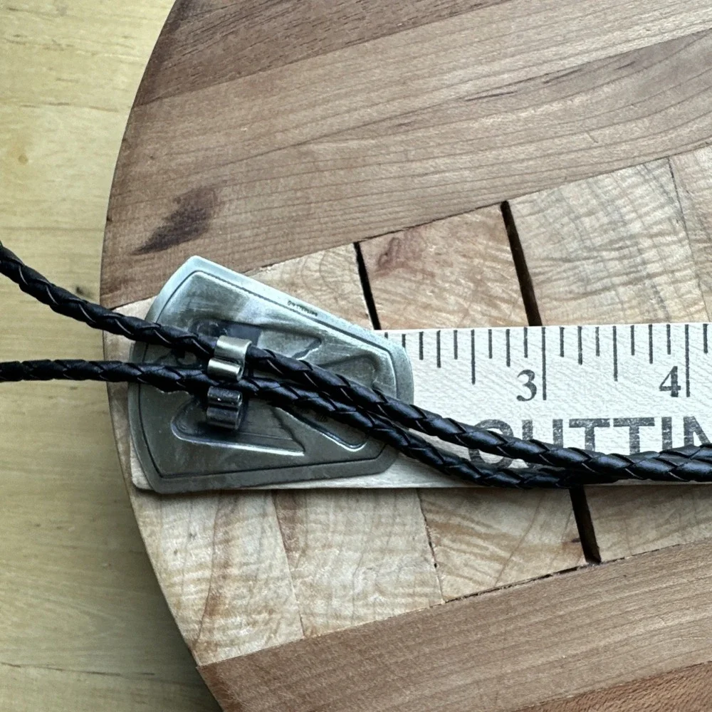 Woolaroc Thunderbird‎ Native American Bolo Tie 35 Inch Leather 925 Sterling